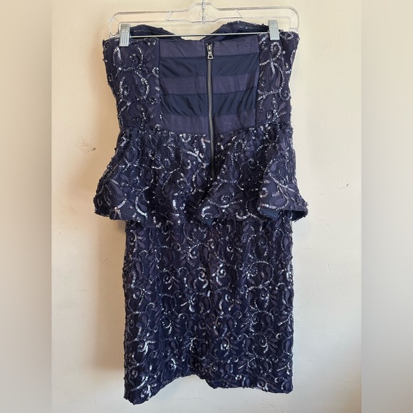 Alice + Olivia "ELISE" Sequin Lace Peplum  Cocktail Dress Above Knee‎ Size 8 - Picture 11 of 11